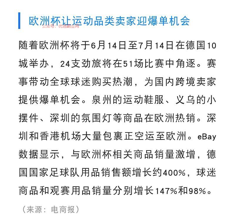 欧洲杯让运动品类卖家迎…#情报-搞钱情报论坛-网创交流-优选副业网
